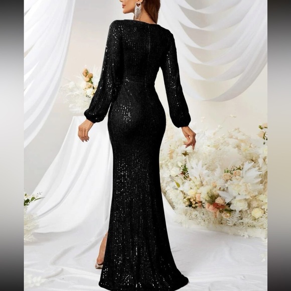 Luxe party wrap sequins dress - Picture 5 of 14